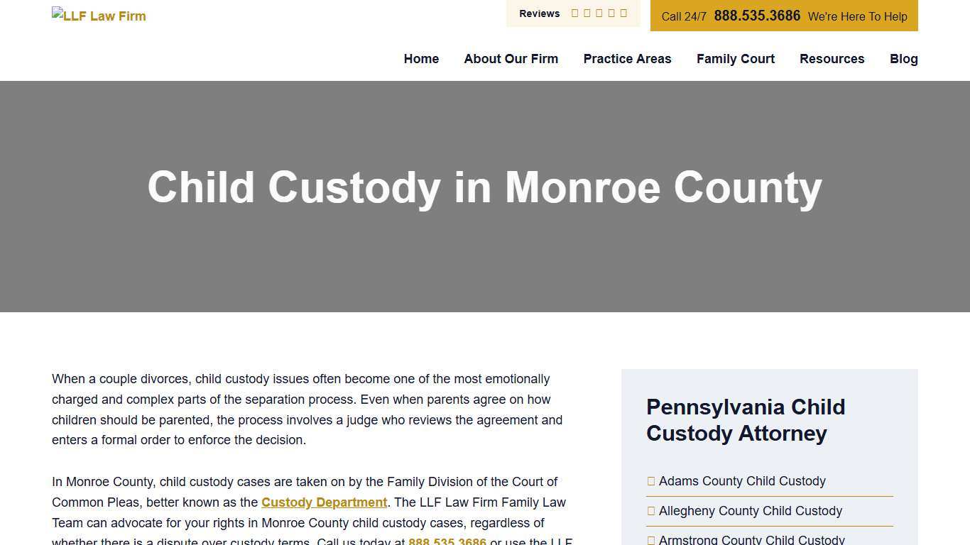 Child Custody in Monroe County - LLF Law Firm