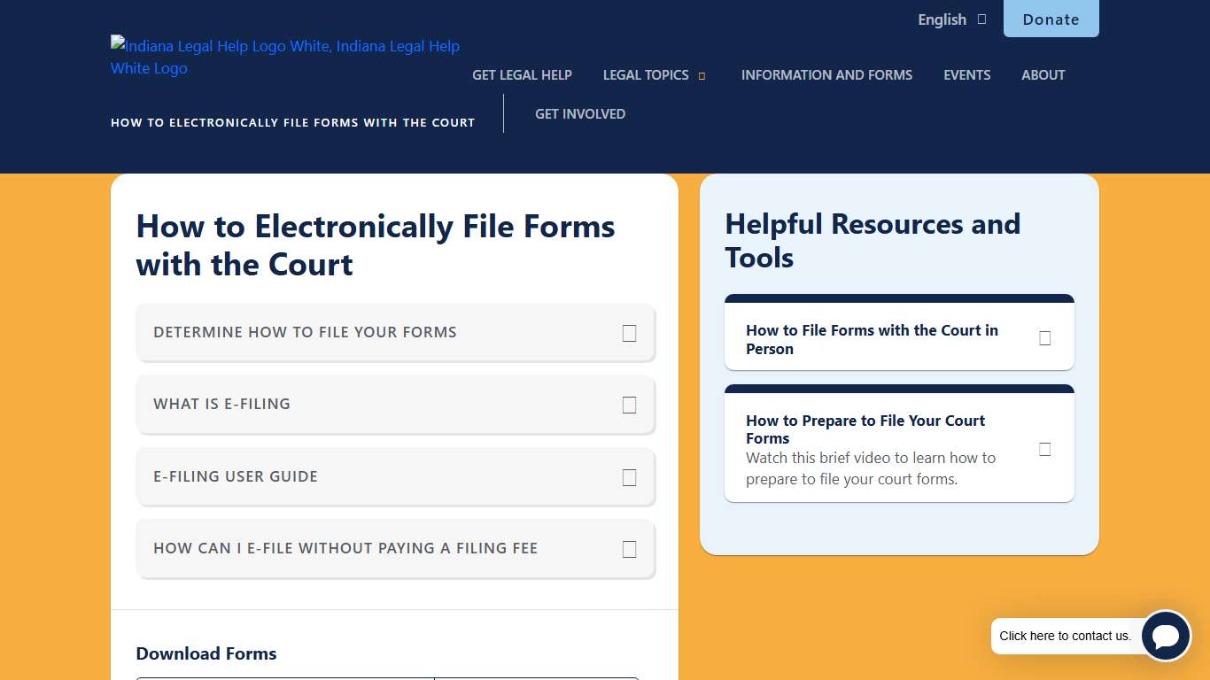 How to Electronically File Forms with the Court – Indiana Legal Help
